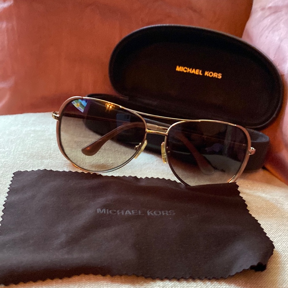 Michael Kors brown aviator sunglasses